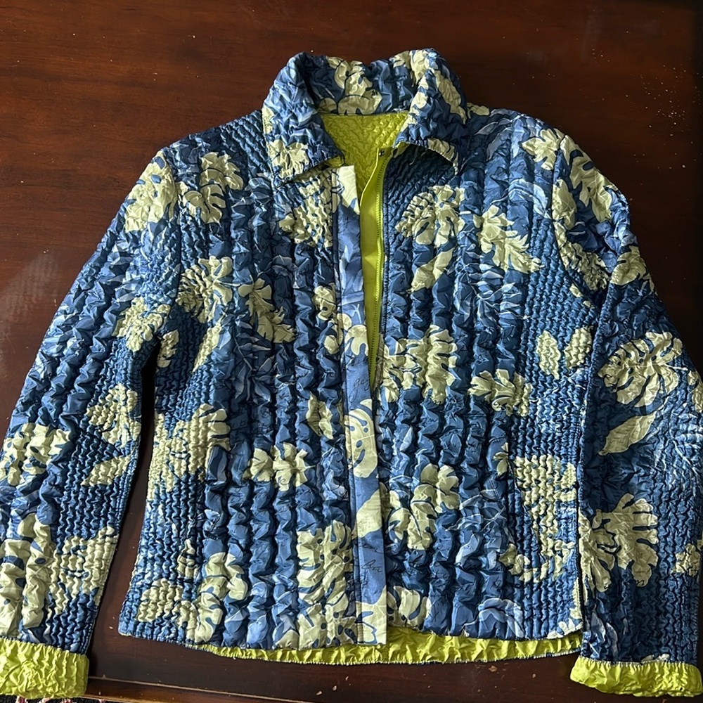 Reversible jacket blue/green size 10